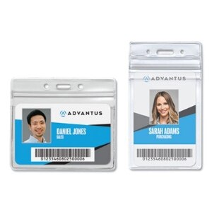 Resealable Id Badge Holder, Horizontal, 4.13 X 3.75, Frosted, 50/Pack