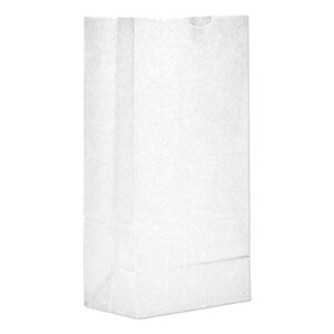 Grocery Paper Bags, 35 lbs Capacity, #6, 6W x 3.63d x 11.06h, White, 500 Bags