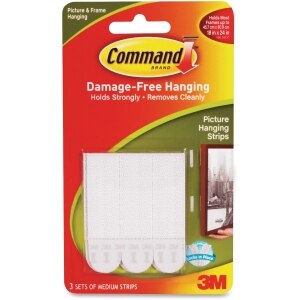 Command Picture Hanging Strips Removable 0.75 x 2.75 White 6 Pairs - 2  Pack