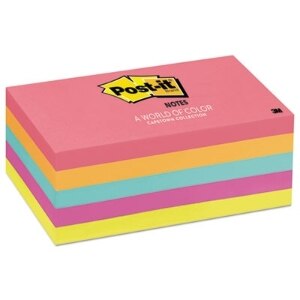 Post-it Pads in Rio de Janeiro Colors 3 x 3 90-Sheet 5/Pack 6545SSUC