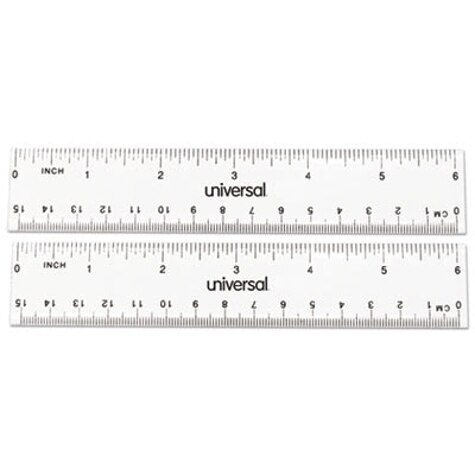 Westcott Clear Flexible Acrylic Ruler, Standard/Metric, 6 (15 cm) Long, Clear, 12/Box