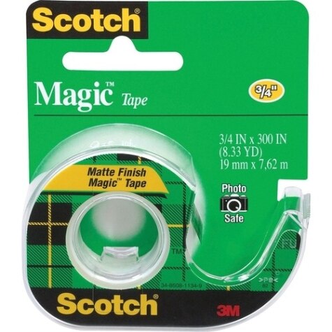 Scotch Wall-Safe Tape with Dispenser, 1 Core, 0.75 x 54.17 ft, Clear  (4183)