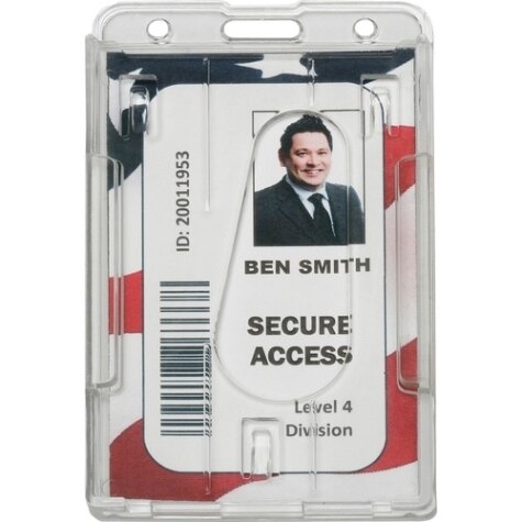 10 PACK Clear Plastic Card Holder with Lanyards 3x4 ID Badge Holders