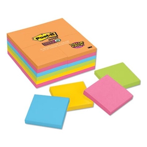Post-it Notes, 1 3/8 x 1 7/8, Cape Town Collection, 18 Pads, 100 Sheets  Per Pad 