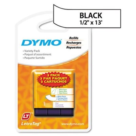 Dymo LetraTag Iron-on Label, Black-on-White