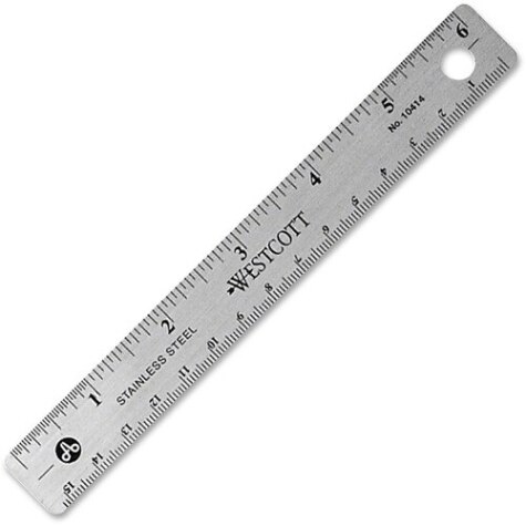 Ruler Measuring 18 Inch Stainless Steel Non-Slip Cork Base Metal