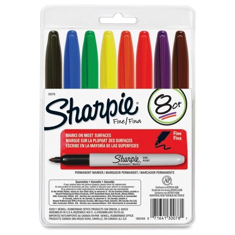 Sharpie Mini Permanent Marker - Bullet Tip - Fine Point - Red - Pack of 6