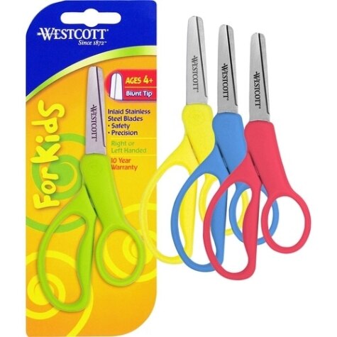Sparco 5 Kids Pointed End Scissors, Red 