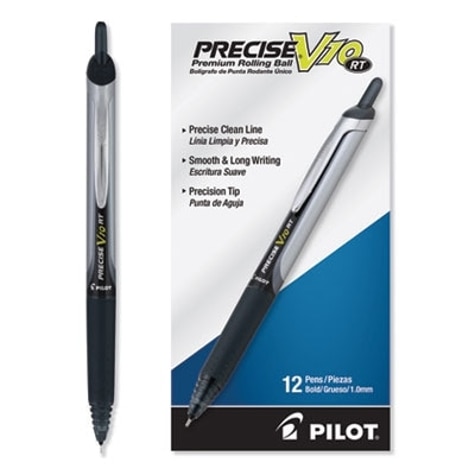 Pilot® VBall Grip Liquid Ink Roller Ball Pen, Stick, Fine 0.7 mm, Blue Ink,  Blue/Silver Barrel, Dozen
