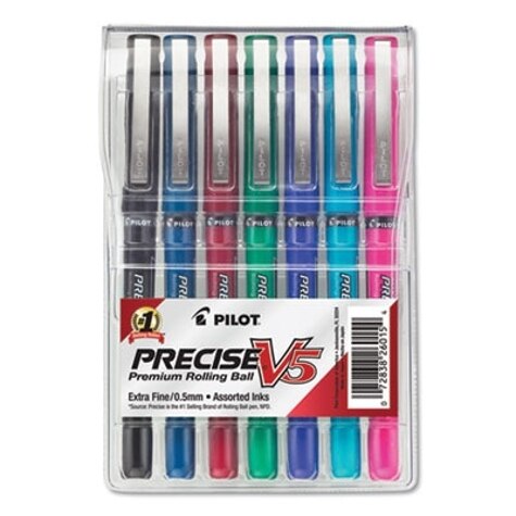Pilot Liquid Rollerball Pens, Extra-Fine Point, 0.5 mm, Blue/White Barrel,  Blue Ink, Pack Of 12 Pens
