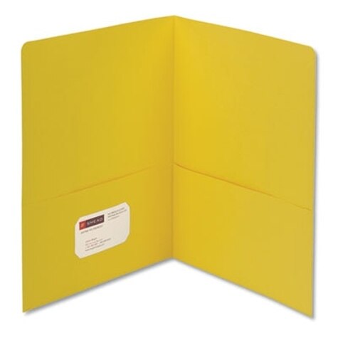 Oxford Twin-Pocket Folders with 3 Fasteners Letter 1/2 Capacity Yellow 25/Box