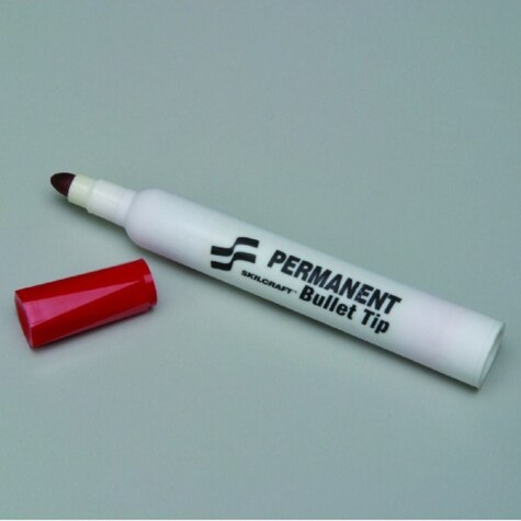 Permanent Paint Marker, Fine Bullet Tip, White, Dozen