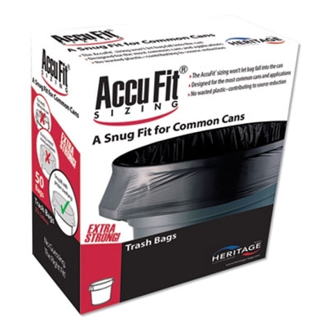 AccuFit Can Liners, 23gal, 0.9mil, Clear, 28 x 45, 50/Box