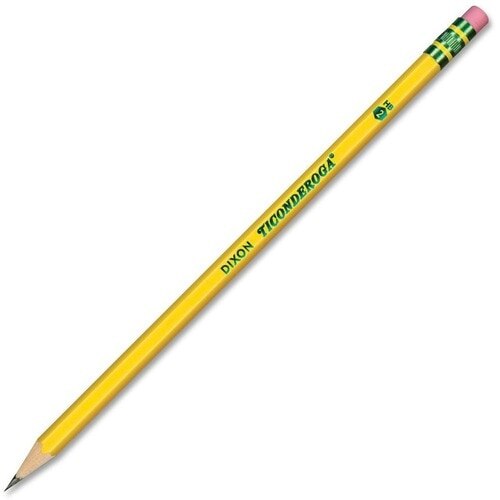 Ticonderoga No. 2 HB Pencils - #2 Lead - Graphite Lead - Black Wood Barrel  - 10 / Pack