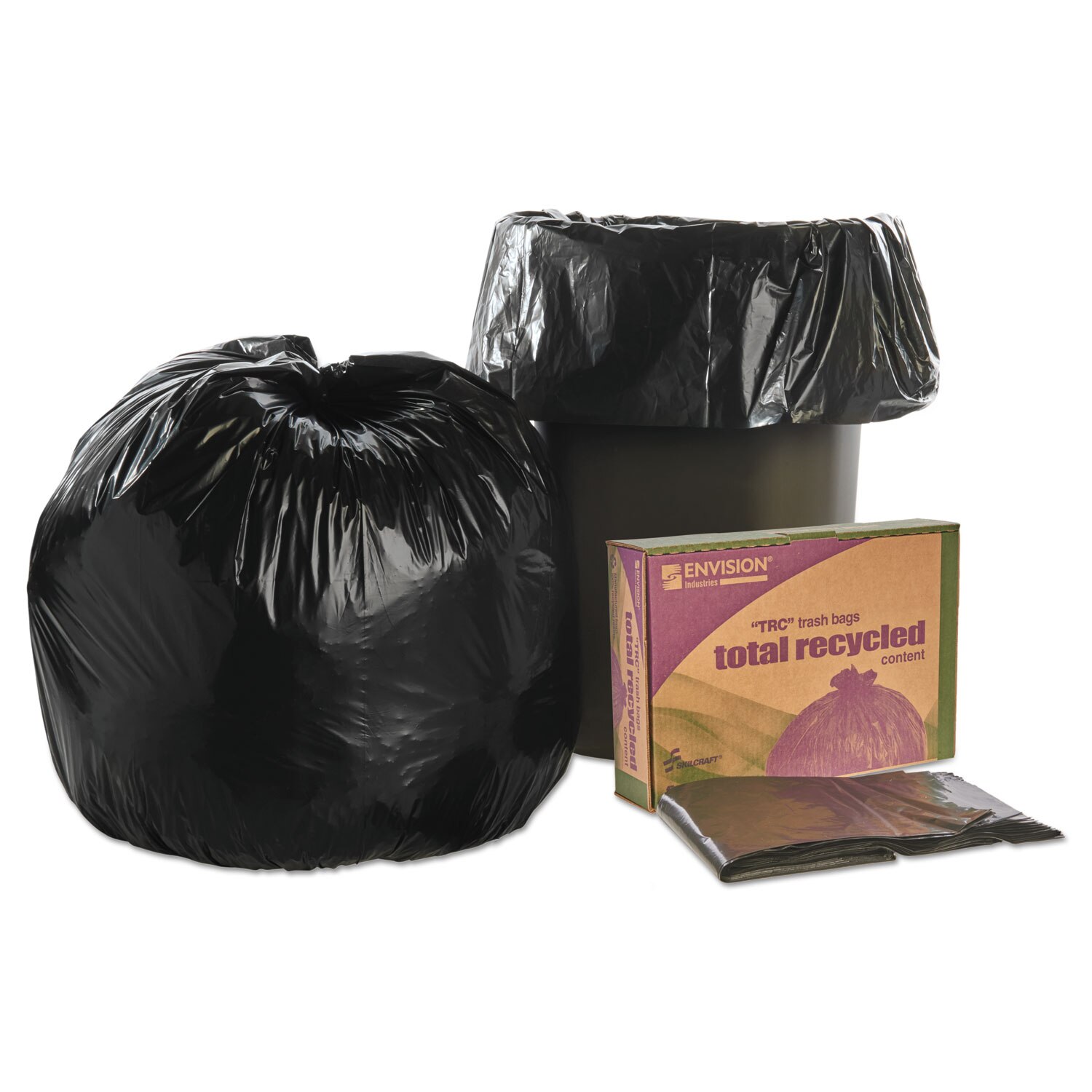 Heritage Linear Low-Density Can Liners, 16 gal, 0.35 mil, 24 x 32, Black, 500/Carton