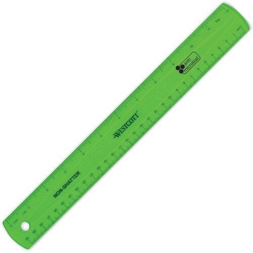 Westcott 45016 Shatter-Resistant Plastic Ruler, 6 Length