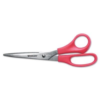 Fiskars Home and Office Scissors, 8 inch Long, 3.5 inch Cut Length, Orange Offset Handle