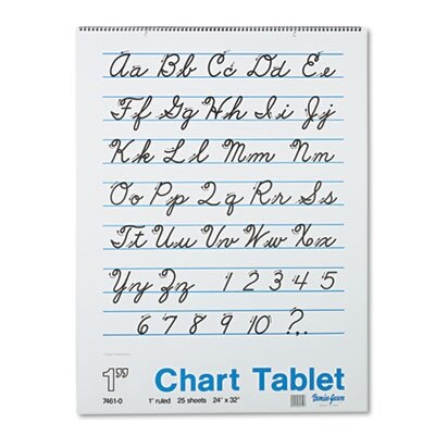 Chart Tablets, Presentation Format (1 1/2 Rule), 25 White 24 X 16 Sheets