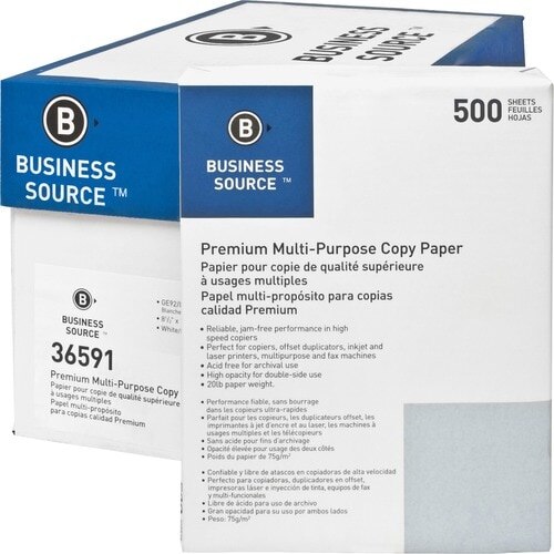 Vitality Multipurpose Print Paper, 92 Bright, 20 Lb, 8.5 X 11, White, 500/ Ream