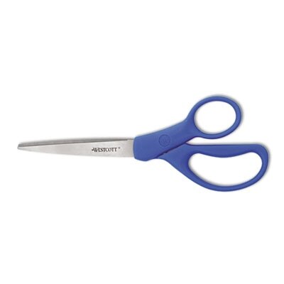 Stainless Steel Office Scissors, 8 Long, 3.75 Cut Length, Black Straight  Handle
