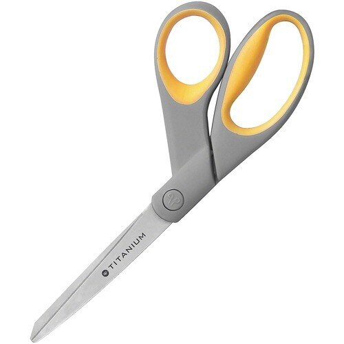 Westcott 8 Straight Titanium Bonded Scissors, Grey/Yellow, 2 Pack