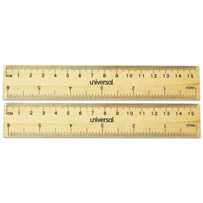 Clear Plastic Ruler, Standard/Metric, 6 Long, Clear, 2/Pack