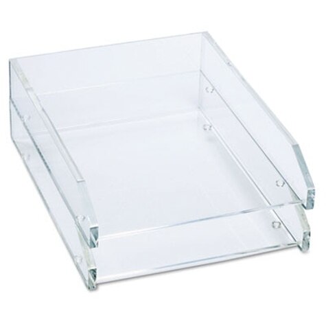 Clear Acrylic Letter Tray, 2 Sections, Letter Size Files, 10.5 X 13.75 X  2.5, Clear, 2/