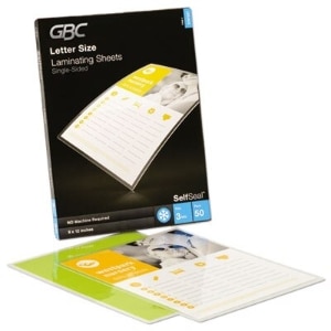 Selfseal Self-Adhesive Laminating Pouches And Single-Sided Sheets, 3 Mil,  9 X 12, Gloss Clear, 50/Pack