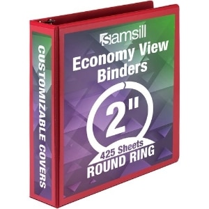 Pink Letter Size Premium Economy Round Ring Binders (6/Pack